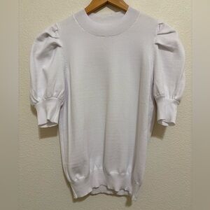 White Puff Sleeve Sweater
